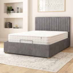 Aspire Grant Electric Adjustable Bed Upholstered With Pocket Sprung Mattress Uk Made, Plush Steel, Size Single - thumbnail 2