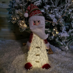 Samuel Alexander 46Cm Battery Operated Led Standing White Santa Christmas Decoration - thumbnail 6