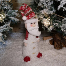 Samuel Alexander 46Cm Battery Operated Led Standing White Santa Christmas Decoration - thumbnail 2