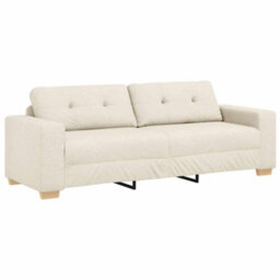 Vidaxl Sofa With Cushion With Pillow Beige 220 X 78 X 84 Cm Linen - thumbnail 2