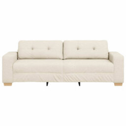 Vidaxl Sofa With Cushion With Pillow Beige 220 X 78 X 84 Cm Linen - thumbnail 4