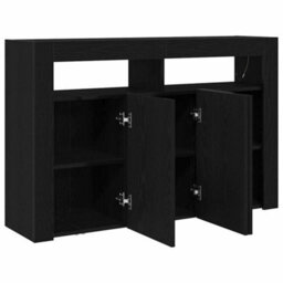 Berkfield Sideboard Black Oak Engineered Wood 116 X 30 X 75 Cm - thumbnail 5