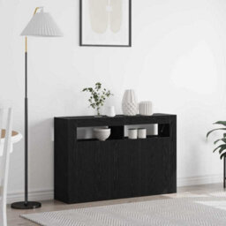 Berkfield Sideboard Black Oak Engineered Wood 116 X 30 X 75 Cm - thumbnail 1