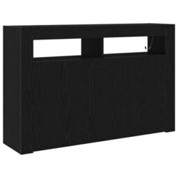 Berkfield Sideboard Black Oak Engineered Wood 116 X 30 X 75 Cm - thumbnail 2