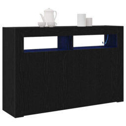 Berkfield Sideboard Black Oak Engineered Wood 116 X 30 X 75 Cm - thumbnail 3