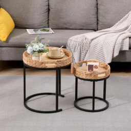 2Pcs Nesting Tables Round Side Tables Coffee Table For Living Room Bedroom - thumbnail 5