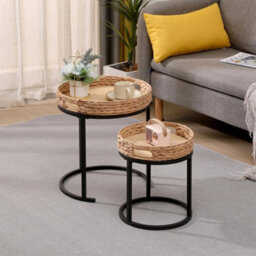 2Pcs Nesting Tables Round Side Tables Coffee Table For Living Room Bedroom - thumbnail 4