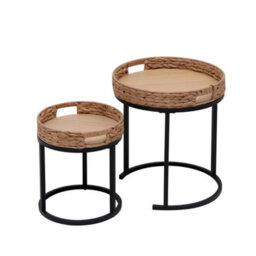 2Pcs Nesting Tables Round Side Tables Coffee Table For Living Room Bedroom - thumbnail 1