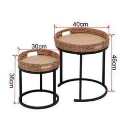 2Pcs Nesting Tables Round Side Tables Coffee Table For Living Room Bedroom - thumbnail 2