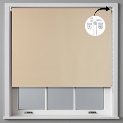 Furnished Made To Measure Blackout Roller Blinds With Metal Fittings - Cappuccino Blind For Home And Office (W)60Cm (L)165Cm - image 1