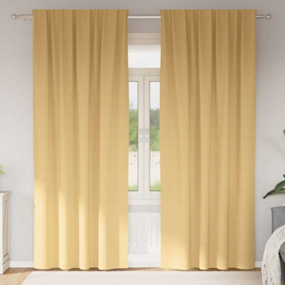 Walplus Curtains With Curtains 2 Pcs Beige Polyester - image 1
