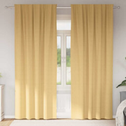 Walplus Curtains With Curtains 2 Pcs Beige Polyester - thumbnail 1
