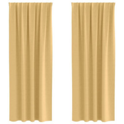 Walplus Curtains With Curtains 2 Pcs Beige Polyester - thumbnail 2