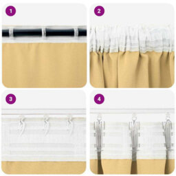 Walplus Curtains With Curtains 2 Pcs Beige Polyester - thumbnail 7