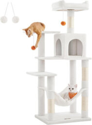 Songmics Cat Tree, Cozy Kitty Corner, Cat Tower, Cat Condo, Feline Mansion, Cream White - thumbnail 6