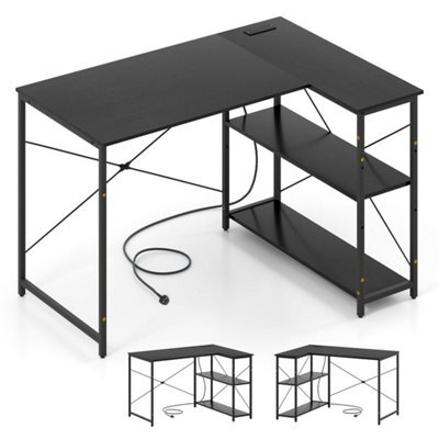 Home Office Computer Desk With Reversible Adjustable Storage Shelves - image 1