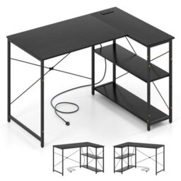 Home Office Computer Desk With Reversible Adjustable Storage Shelves - thumbnail 1
