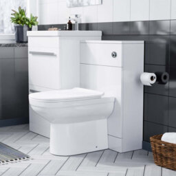 Nes Home 1000mm Floor Standing Vanity 2 Drawer Gloss White With Back To Wall Wc Toilet - thumbnail 4