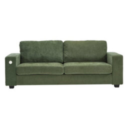 Living And Home 3-Seater Green Chenille Upholstered Sectional Sofa With Pillows - thumbnail 2