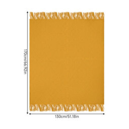 Living And Home Yellow Diamond-Patterned Knitted Tassel Blanket, 130Cm L X 170Cm W - thumbnail 9