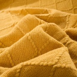 Living And Home Yellow Diamond-Patterned Knitted Tassel Blanket, 130Cm L X 170Cm W - thumbnail 8