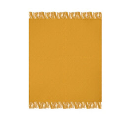 Living And Home Yellow Diamond-Patterned Knitted Tassel Blanket, 130Cm L X 170Cm W - thumbnail 4