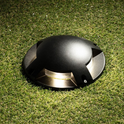 Litecraft 4 Way Black Outdoor Led Surface Mount Drive Over Ground Light - Black - image 1