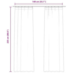 Berkfield Blackout Curtains 2 Pcs With Hooks Velvet Cream 140X225 Cm - thumbnail 7