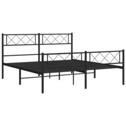 Berkfield Metal Bed Frame With Headboard And Footboard Black 5Ft King Size - thumbnail 5