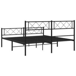Berkfield Metal Bed Frame With Headboard And Footboard Black 5Ft King Size - thumbnail 7