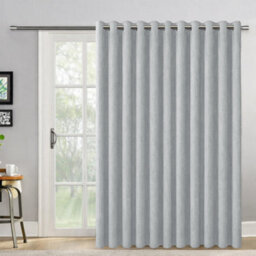 Bedlooms Silver Linen Curtain 100% Blackout Thermal Insulated Eyelet Single Curtain Panel 66 X 84 Inches With Tie Back - thumbnail 8