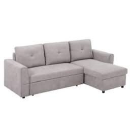 Wyld Haus Kaba Light Grey Fabric 3-Seater Sofa Bed With Reversible Chaise And Hidden Storage - thumbnail 2