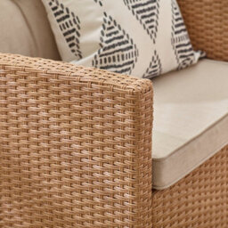 Furnitureboxuk Arizona Rattan 4 Seat Outdoor Sofa Set - Beige Light Brown Garden Sofa Chairs & Coffee Table For Patio And Deck - thumbnail 3