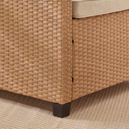 Furnitureboxuk Arizona Rattan 4 Seat Outdoor Sofa Set - Beige Light Brown Garden Sofa Chairs & Coffee Table For Patio And Deck - thumbnail 5