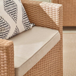 Furnitureboxuk Arizona Rattan 4 Seat Outdoor Sofa Set - Beige Light Brown Garden Sofa Chairs & Coffee Table For Patio And Deck - thumbnail 7