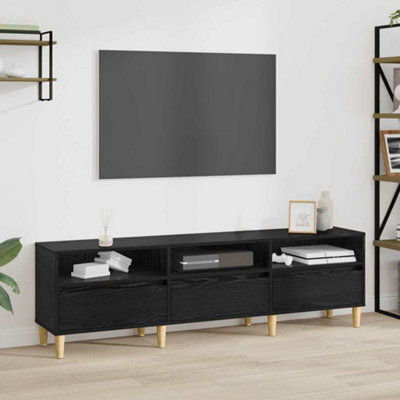 Berkfield Tv Cabinet Black Oak 150 X 30 X 45 Cm Engineered Wood - image 1