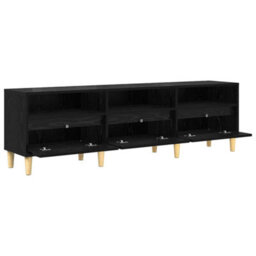 Berkfield Tv Cabinet Black Oak 150 X 30 X 45 Cm Engineered Wood - thumbnail 5