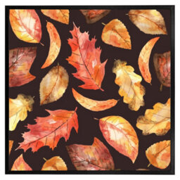 "Andrew Lee Autumn Leaves On Black (Picutre Frame) / 12X12"" / Oak" - thumbnail 3