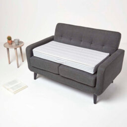 Homescapes Grey Stripe Cotton Orthopaedic Foam 2 Seater Booster Cushion - thumbnail 5