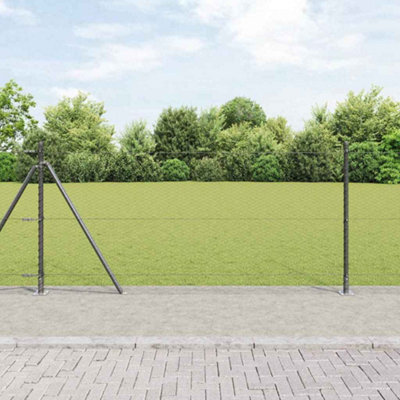 Berkfield Fencing Set Grey 25 X 1 M Powder-Coated Steel - image 1