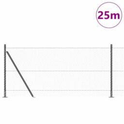 Berkfield Fencing Set Grey 25 X 1 M Powder-Coated Steel - thumbnail 3