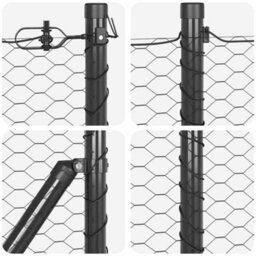 Berkfield Fencing Set Grey 25 X 1 M Powder-Coated Steel - thumbnail 7