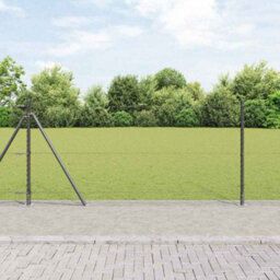 Berkfield Fencing Set Grey 25 X 1 M Powder-Coated Steel - thumbnail 1