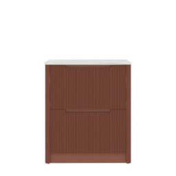 Royal Bathrooms Avenza 600mm Terracotta Clay Floor Standing Vanity Unit 2 Drawer With Carrara White Undrilled Worktop & No Basin - thumbnail 7