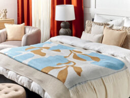 Beliani Blanket Hakui 130 X 170 Cm Blue - thumbnail 2