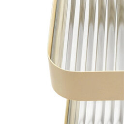 Sweeek - Side Table, Bedside Table Metal And Ribbed Glass Off-White 35X35X49 Cm - Nae - thumbnail 5