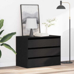 Walplus Chest Of Drawers Black Oak 80 X 41 X 58 Cm Engineered Wood