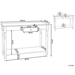 Beliani Cottage Console Table Tobago White - thumbnail 3
