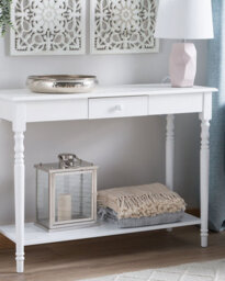 Beliani Cottage Console Table Tobago White - thumbnail 2