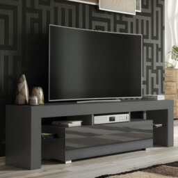 Creative Furniture Aria Tv Unit 160Cm - Dark Grey With Gloss Doors - thumbnail 1